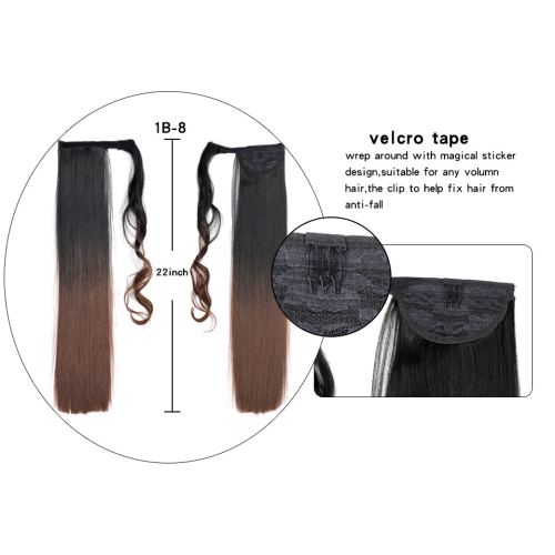 Long Straight Extensions 613 Wrap Around Clip In Ponytail Hair Extension Heat Resistant Synthetic Pony Tail Fake Hair